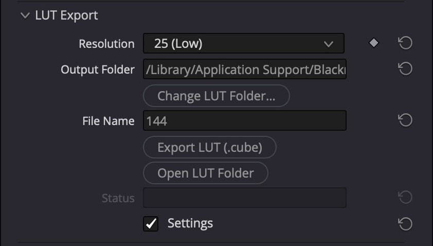 LUT Export